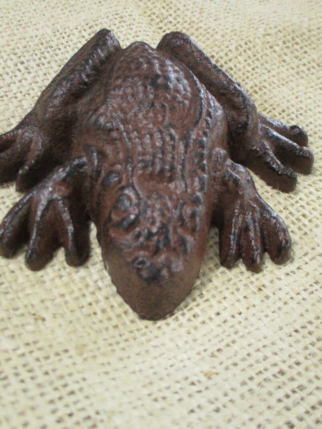 CAST IRON FROG PAPER WEIGHT DECOR GARDEN RUSTIC FARMHOUSE - The Mirrored Past