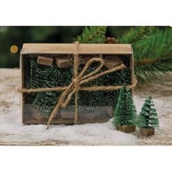 12/Set, Mini Frosty Bottle Brush Trees