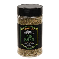 Spice jar with a label on a white background