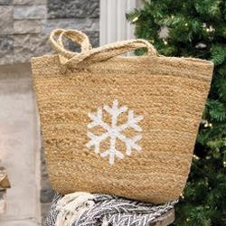 Snowflake Jute Tote - The Mirrored Past