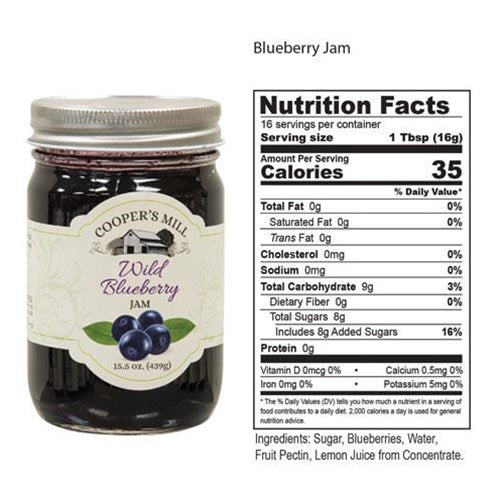 Wild Blueberry Jam, 15.5oz - The Mirrored Past