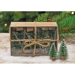 12/Set, Mini Snowy Bottle Brush Trees