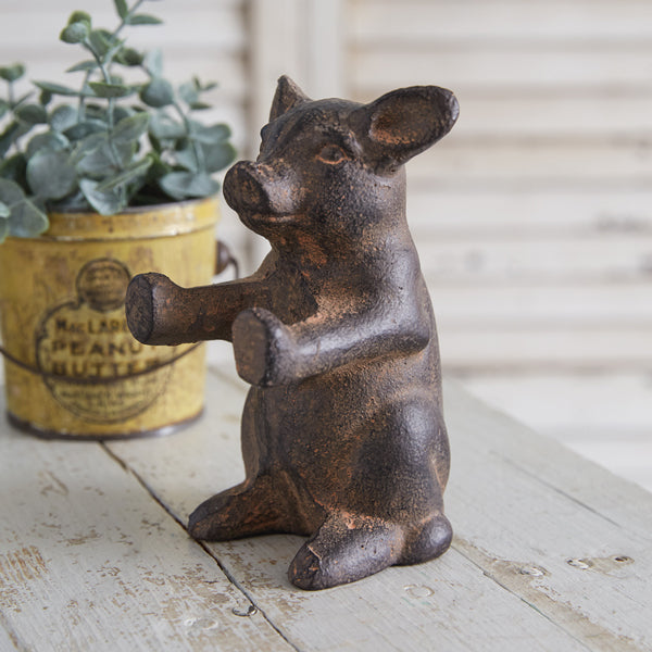 Cast Iron Standing Pig Figurine - The Mirrored Past