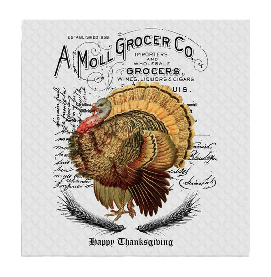 SWEDISH DISH CLOTHS | Vintage Farm Turkey Thanksgiving - The Mirrored Past