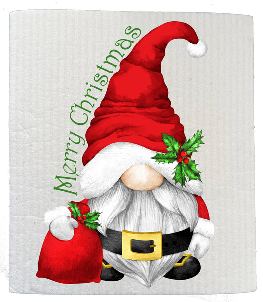 SWEDISH DISH CLOTH Christmas Gnome Santa Claus