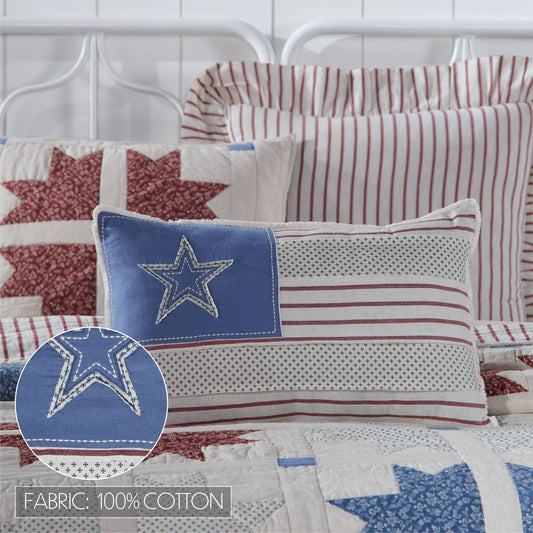 Celebration Patchwork Flag Pillow 14x22 - The Mirrored Past