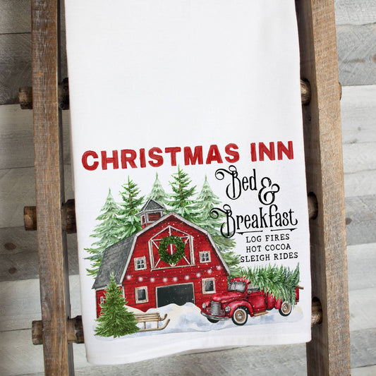 Christmas Inn Flour Sack Tea Towel - The Mirrored Past