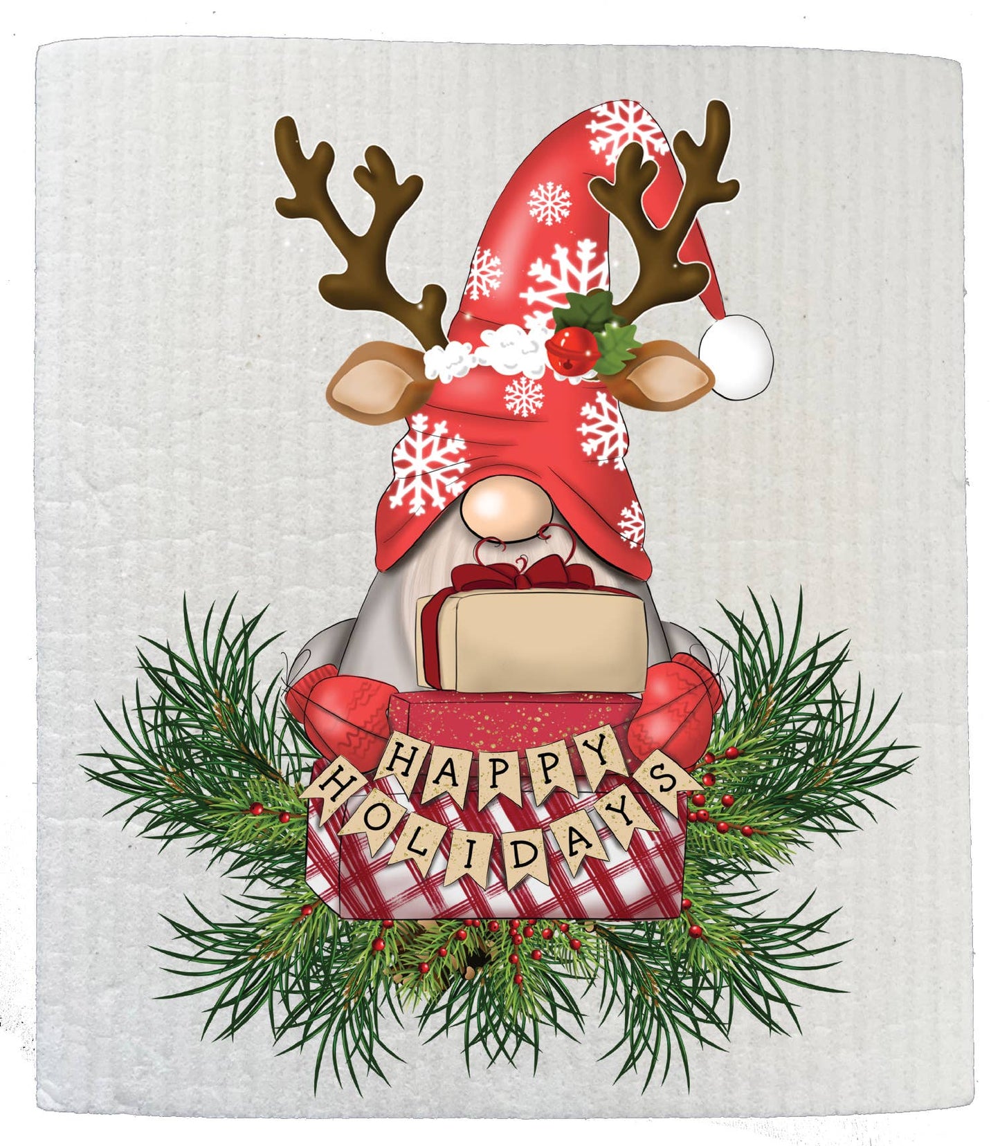 SWEDISH DISH CLOTH Christmas Gnome Reindeer