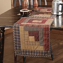 Millsboro Runner Log Cabin Block Quilted 13x48 - The Mirrored Past