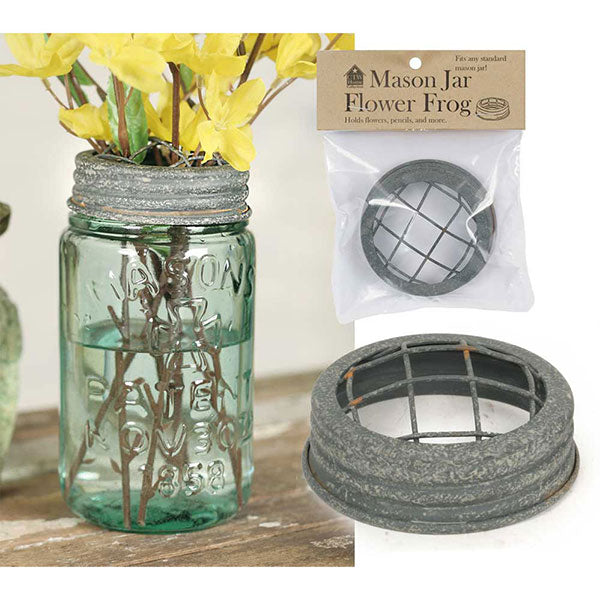 Mason Jar Flower Frog Lid - Barn Roof - The Mirrored Past