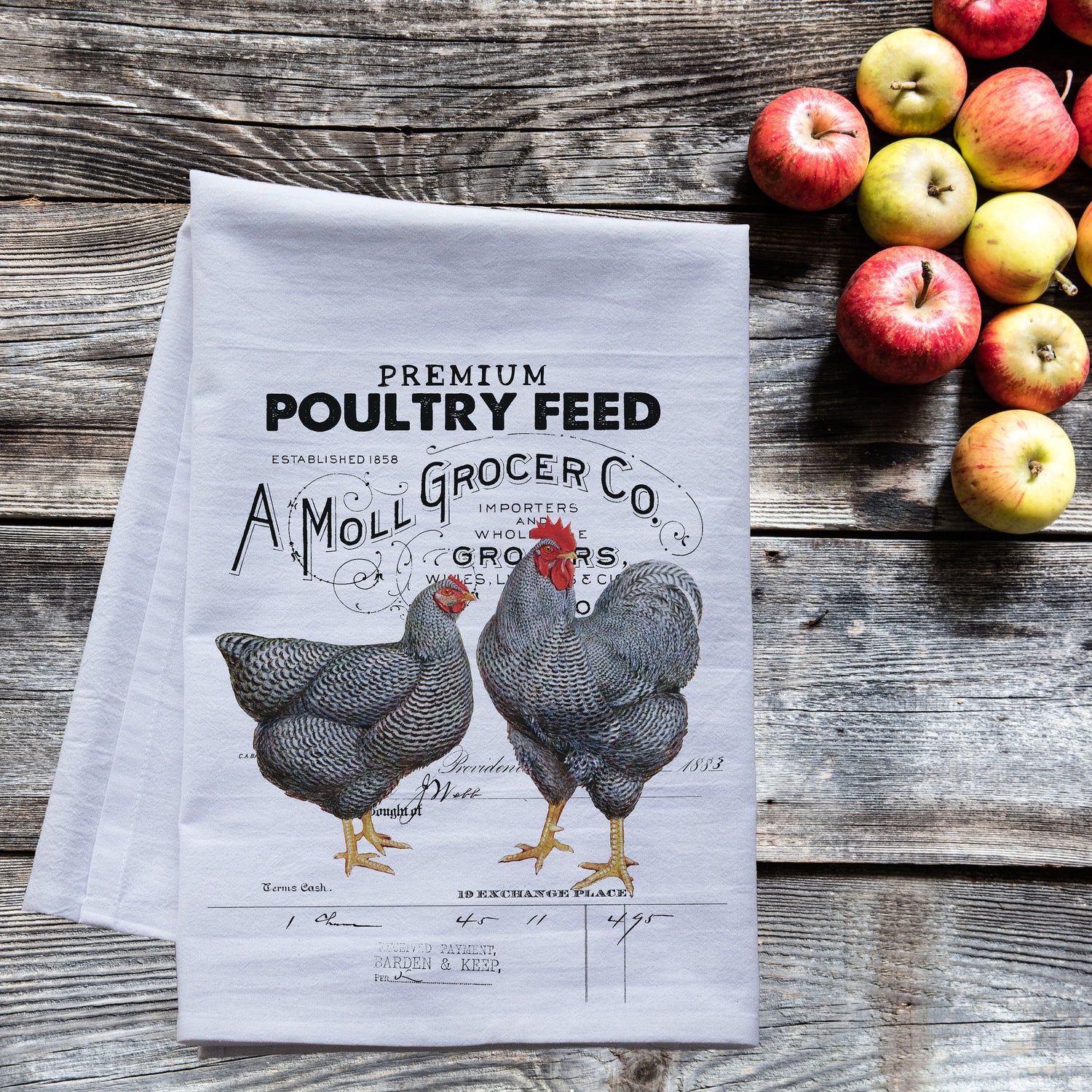 Poultry Feed Chicken Farmhouse Style - premium flour sack tea towel - The Mirrored Past