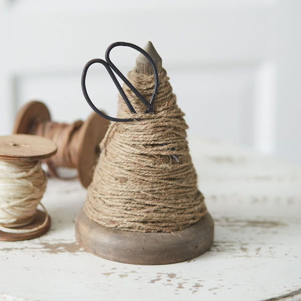 Spindle Twine Holder with Scissors - The Mirrored Past