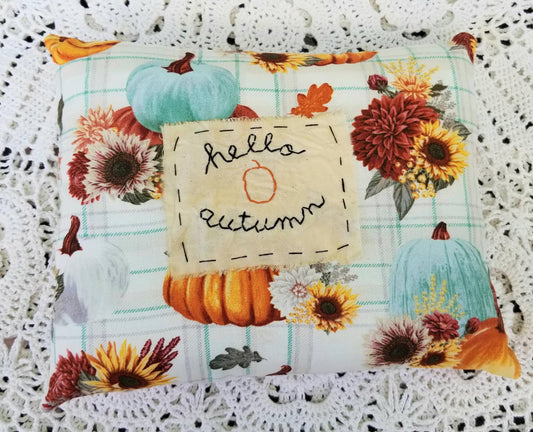 Hello Autumn Small Pillow - The Mirrored Past