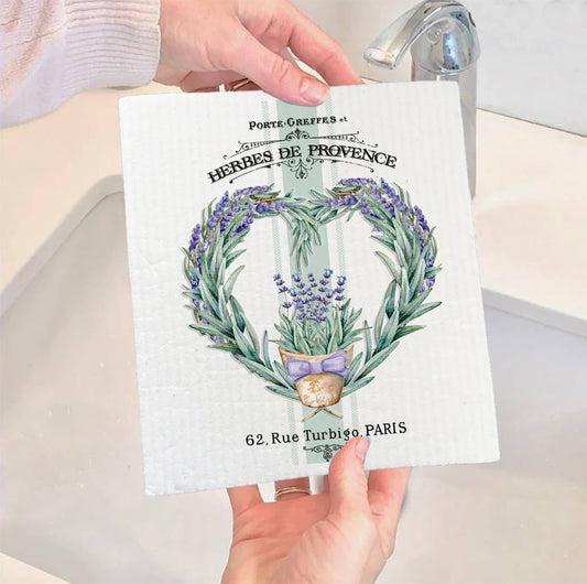 SWEDISH DISH CLOTHS | Vintage French Herbs Lavender - The Mirrored Past