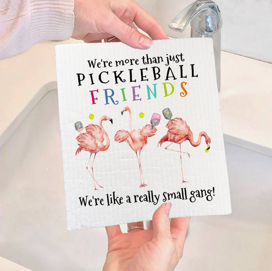 Pickleball We're More Than Friends Swedish Dish Cloth - The Mirrored Past