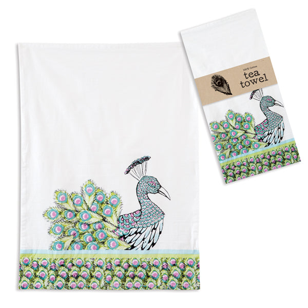 Peacock Tea Towel - The Mirrored Past